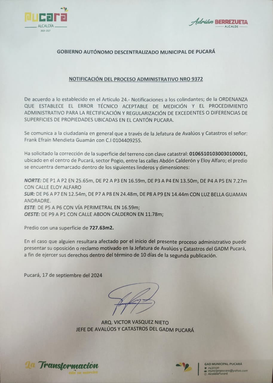 Notificación 9372